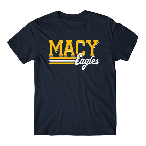 MACY ELEMENTARY - STRIPES LOGO - ADULT T-SHIRT - $ETQVH6$ Thumbnail